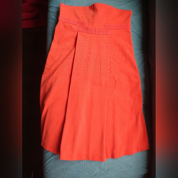 Diane Von Furstenberg orange pleated skirt - Picture 2 of 8